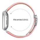 For Fitbit Versa 3 / 4 Lychee Texture Silver Turtle Back Buckle Leather Watch Band(Pink) - 3
