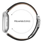 For Fitbit Versa 3 / 4 Lychee Texture Silver Turtle Back Buckle Leather Watch Band(Black) - 3