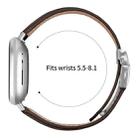 For Fitbit Versa 3 / 4 Lychee Texture Silver Turtle Back Buckle Leather Watch Band(Coffee Color) - 3
