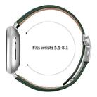 For Fitbit Versa 3 / 4 Lychee Texture Silver Turtle Back Buckle Leather Watch Band(Green) - 3
