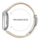 For Fitbit Versa 3 / 4 Lychee Texture Silver Turtle Back Buckle Leather Watch Band(Creamy White) - 3