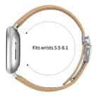 For Fitbit Versa 3 / 4 Lychee Texture Silver Turtle Back Buckle Leather Watch Band(Camel) - 3