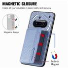 For Nothing Phone 3a Carbon Fiber Magnetic Card Bag Phone Case(Blue) - 3