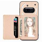 For Nothing Phone 3a Carbon Fiber Magnetic Card Bag Phone Case(Khaki) - 1