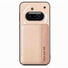 For Nothing Phone 3a Carbon Fiber Magnetic Card Bag Phone Case(Khaki) - 2