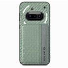 For Nothing Phone 3a Carbon Fiber Magnetic Card Bag Phone Case(Green) - 2