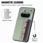 For Nothing Phone 3a Carbon Fiber Magnetic Card Bag Phone Case(Green) - 3