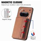 For Nothing Phone 3a Carbon Fiber Magnetic Card Bag Phone Case(Brown) - 3