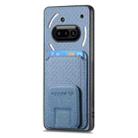 For Nothing Phone 3a Carbon Fiber Card Bag Fold Stand Phone Case(Blue) - 2
