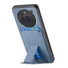 For Nothing Phone 3a Pro Carbon Fiber Card Bag Fold Stand Phone Case(Blue) - 3