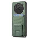 For Nothing Phone 3a Pro Carbon Fiber Card Bag Fold Stand Phone Case(Green) - 2