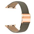 For Apple Watch 46mm / 49mm / 45mm / 44mm Lychee Texture Rose Gold Turtle Back Buckle Leather Watch Band(Gray) - 2