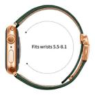 For Apple Watch 46mm / 49mm / 45mm / 44mm Lychee Texture Rose Gold Turtle Back Buckle Leather Watch Band(Green) - 3