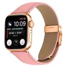 For Apple Watch 42mm / 41mm / 40mm / 38mm Lychee Texture Rose Gold Turtle Back Buckle Leather Watch Band(Pink) - 1