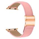 For Apple Watch 42mm / 41mm / 40mm / 38mm Lychee Texture Rose Gold Turtle Back Buckle Leather Watch Band(Pink) - 2