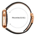 For Apple Watch 42mm / 41mm / 40mm / 38mm Lychee Texture Rose Gold Turtle Back Buckle Leather Watch Band(Black) - 3