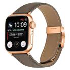 For Apple Watch 42mm / 41mm / 40mm / 38mm Lychee Texture Rose Gold Turtle Back Buckle Leather Watch Band(Gray) - 1