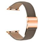 For Apple Watch 42mm / 41mm / 40mm / 38mm Lychee Texture Rose Gold Turtle Back Buckle Leather Watch Band(Gray) - 2