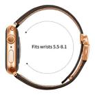 For Apple Watch 42mm / 41mm / 40mm / 38mm Lychee Texture Rose Gold Turtle Back Buckle Leather Watch Band(Coffee Color) - 3