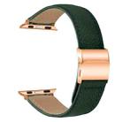 For Apple Watch 42mm / 41mm / 40mm / 38mm Lychee Texture Rose Gold Turtle Back Buckle Leather Watch Band(Green) - 2