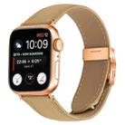 For Apple Watch 42mm / 41mm / 40mm / 38mm Lychee Texture Rose Gold Turtle Back Buckle Leather Watch Band(Camel) - 1