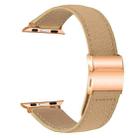 For Apple Watch 42mm / 41mm / 40mm / 38mm Lychee Texture Rose Gold Turtle Back Buckle Leather Watch Band(Camel) - 2