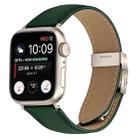For Apple Watch 42mm / 41mm / 40mm / 38mm Lychee Texture Starlight Turtle Back Buckle Leather Watch Band(Green) - 1