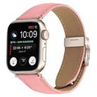 For Apple Watch 46mm / 49mm / 45mm / 44mm Lychee Texture Starlight Turtle Back Buckle Leather Watch Band(Pink) - 1