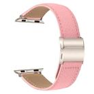 For Apple Watch 46mm / 49mm / 45mm / 44mm Lychee Texture Starlight Turtle Back Buckle Leather Watch Band(Pink) - 2
