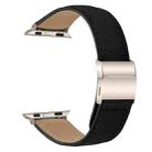 For Apple Watch 46mm / 49mm / 45mm / 44mm Lychee Texture Starlight Turtle Back Buckle Leather Watch Band(Black) - 2
