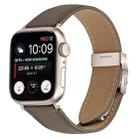 For Apple Watch 46mm / 49mm / 45mm / 44mm Lychee Texture Starlight Turtle Back Buckle Leather Watch Band(Gray) - 1