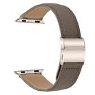 For Apple Watch 46mm / 49mm / 45mm / 44mm Lychee Texture Starlight Turtle Back Buckle Leather Watch Band(Gray) - 2