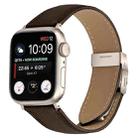 For Apple Watch 46mm / 49mm / 45mm / 44mm Lychee Texture Starlight Turtle Back Buckle Leather Watch Band(Coffee Color) - 1