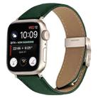 For Apple Watch 46mm / 49mm / 45mm / 44mm Lychee Texture Starlight Turtle Back Buckle Leather Watch Band(Green) - 1
