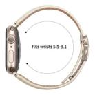 For Apple Watch 46mm / 49mm / 45mm / 44mm Lychee Texture Starlight Turtle Back Buckle Leather Watch Band(Creamy White) - 3