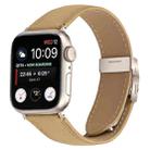 For Apple Watch 46mm / 49mm / 45mm / 44mm Lychee Texture Starlight Turtle Back Buckle Leather Watch Band(Camel) - 1