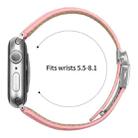 For Apple Watch 46mm / 49mm / 45mm / 44mm Lychee Texture Silver Turtle Back Buckle Leather Watch Band(Pink) - 3