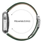 For Apple Watch 46mm / 49mm / 45mm / 44mm Lychee Texture Silver Turtle Back Buckle Leather Watch Band(Green) - 3
