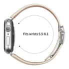 For Apple Watch 46mm / 49mm / 45mm / 44mm Lychee Texture Silver Turtle Back Buckle Leather Watch Band(Creamy White) - 3