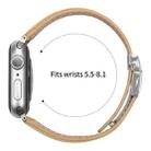 For Apple Watch 46mm / 49mm / 45mm / 44mm Lychee Texture Silver Turtle Back Buckle Leather Watch Band(Camel) - 3