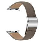 For Apple Watch 42mm / 41mm / 40mm / 38mm Lychee Texture Silver Turtle Back Buckle Leather Watch Band(Gray) - 2
