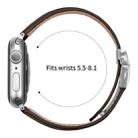 For Apple Watch 42mm / 41mm / 40mm / 38mm Lychee Texture Silver Turtle Back Buckle Leather Watch Band(Coffee Color) - 3