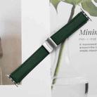 For Apple Watch 42mm / 41mm / 40mm / 38mm Lychee Texture Silver Turtle Back Buckle Leather Watch Band(Green) - 3