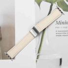 For Apple Watch 42mm / 41mm / 40mm / 38mm Lychee Texture Silver Turtle Back Buckle Leather Watch Band(Creamy White) - 3