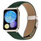 For Xiaomi Smart Bnad 9 Pro / Redmi Watch 5 Lychee Texture Starlight Turtle Back Buckle Leather Watch Band(Green) - 1