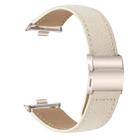For Xiaomi Smart Bnad 9 Pro / Redmi Watch 5 Lychee Texture Starlight Turtle Back Buckle Leather Watch Band(Creamy White) - 2