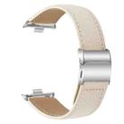 For Xiaomi Smart Bnad 9 Pro / Redmi Watch 5 Lychee Texture Silver Turtle Back Buckle Leather Watch Band(Creamy White) - 2