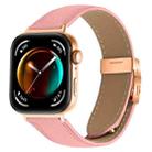 For Huawei Watch Fit 4 / Fit 4 Pro / Fit 3 Lychee Texture Rose Gold Turtle Back Buckle Leather Watch Band(Pink) - 1