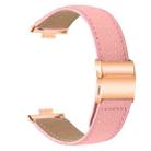 For Huawei Watch Fit 4 / Fit 4 Pro / Fit 3 Lychee Texture Rose Gold Turtle Back Buckle Leather Watch Band(Pink) - 2