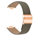 For Huawei Watch Fit 4 / Fit 4 Pro / Fit 3 Lychee Texture Rose Gold Turtle Back Buckle Leather Watch Band(Gray) - 2